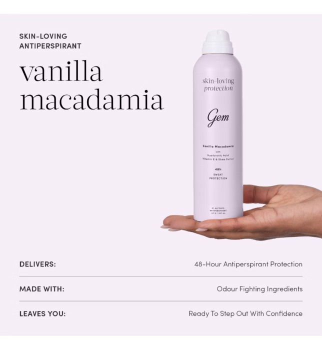 GEM SKIN-LOVING DEODORANT 48HR SWEAT PROTECTION SPRAY